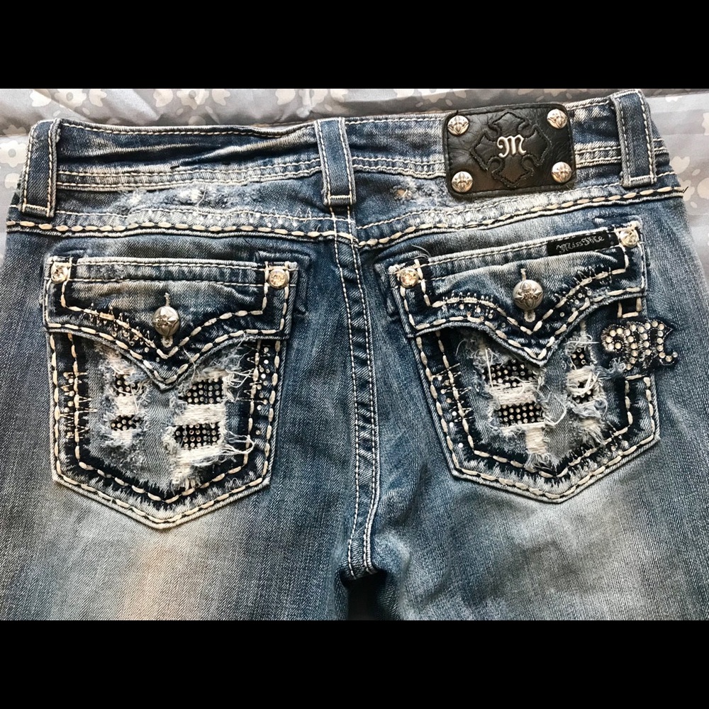 Miss Me Embellished Mid-Rise Boot Cut Jeans 30x37